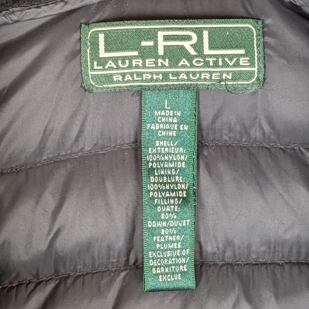 Lauren Active Ralph Lauren Puffer Jacket Red Black Down Fill Womens Large L-RL - Picture 2 of 11